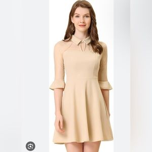 Allegra K Women's Mesh Sheer Half Sleeve Retro Gothic Cocktail Party Dress